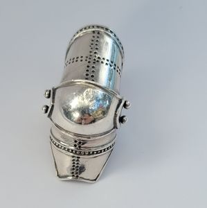 Sterling Finger Armor Full Finger Articulated Ring